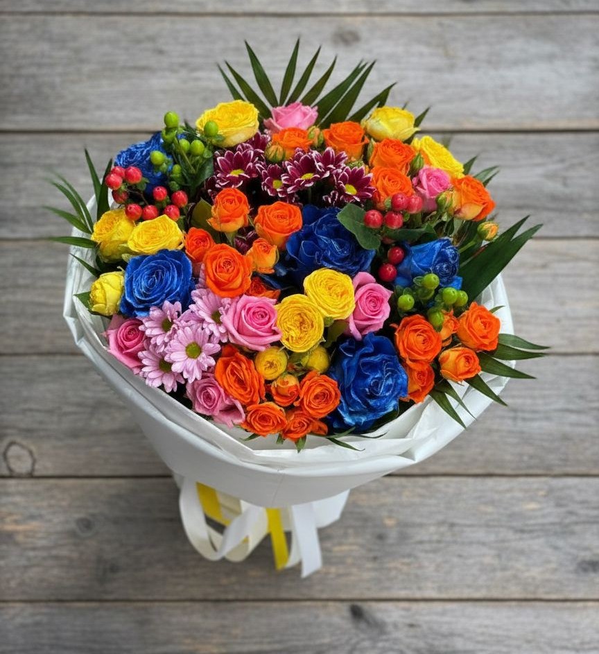 Букет цветов из: Розы и Хризантемы в Северном