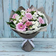 Букет цветов из:  Герберы, Альстромерии и Хризантемы #REPLACE_PRED# Северном