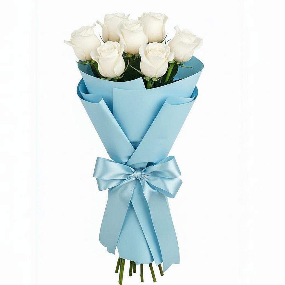 Букет 7 белых роз Проуд в Северном