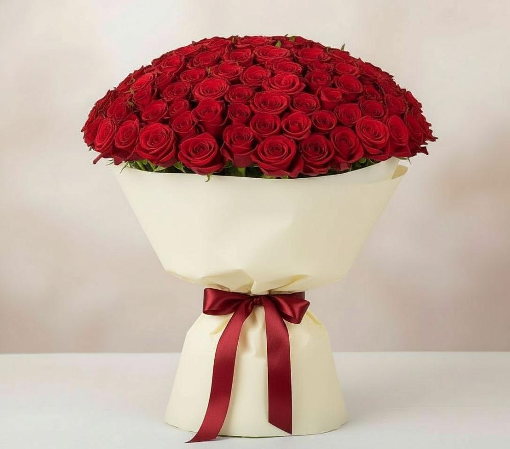 Букет 101 Красная роза Милано в Северном