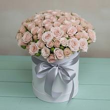 Цветочная композиция из Розы в шляпной коробке в Северном