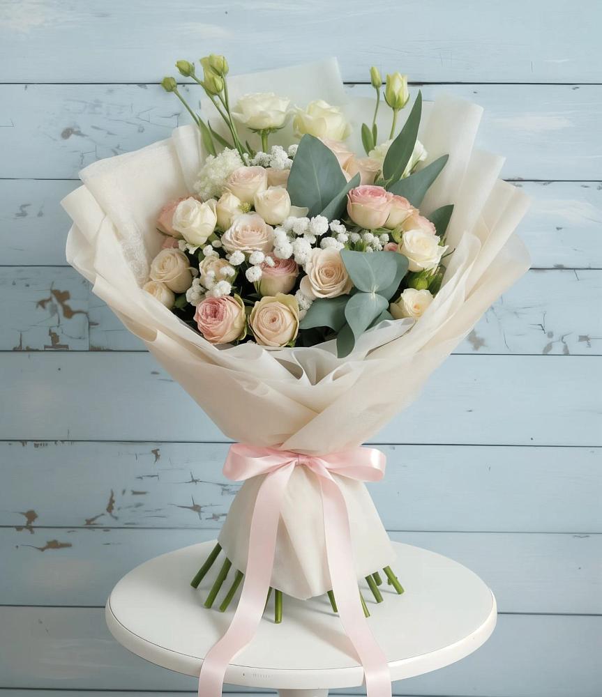 Букет цветов из: Розы и Лизиантусы в Северном