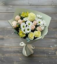 Букет цветов из:  Альстромерии, Розы и Хризантемы в Северном